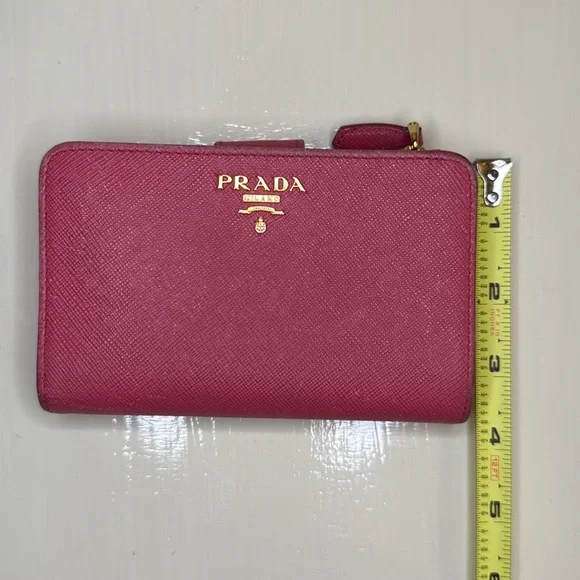 PRADA - Saffiano Leather Bifold Wallet - Pink - 62A - Picture 15 of 16